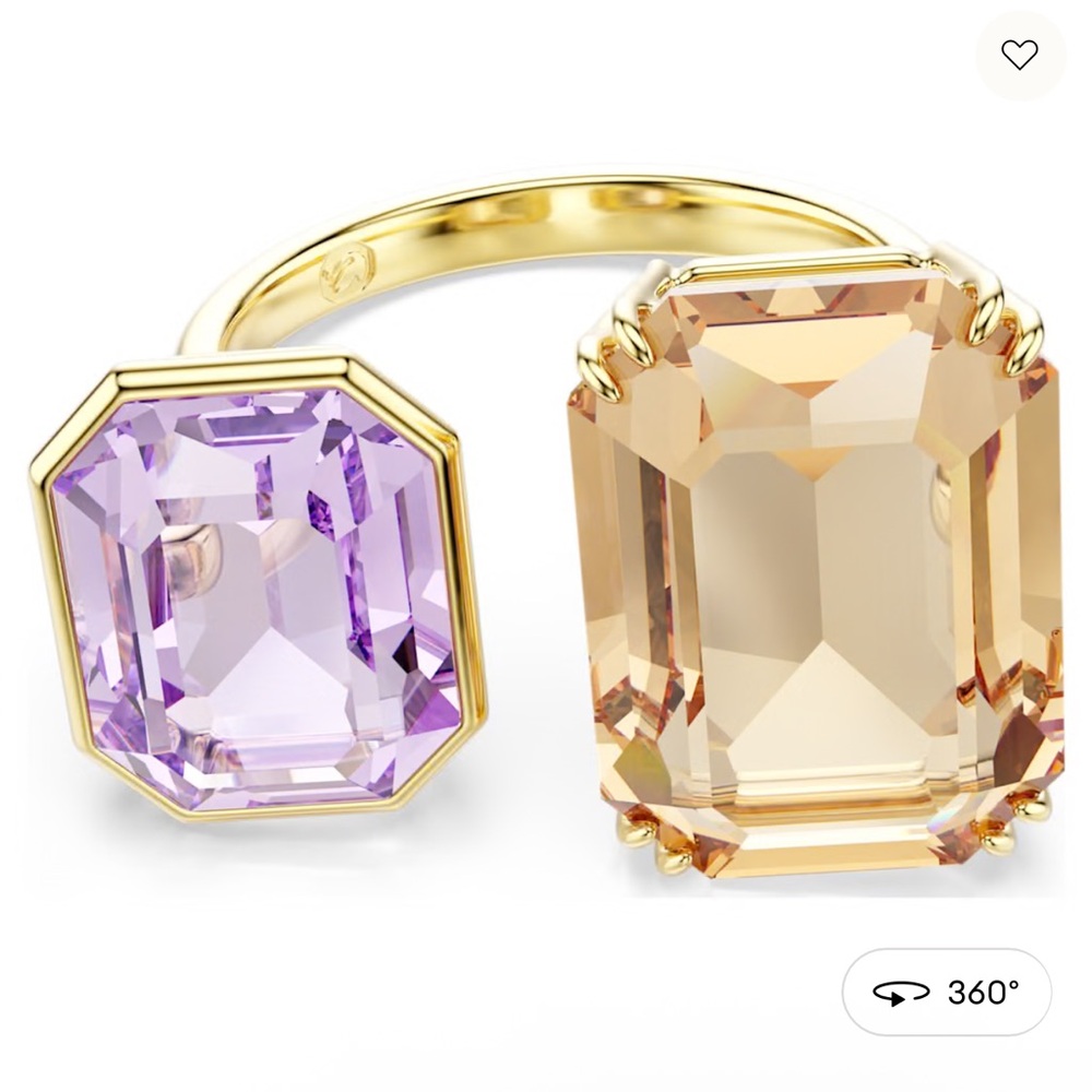Millenia open ring
Octagon cut, Multicolored, Gold-tone plated
